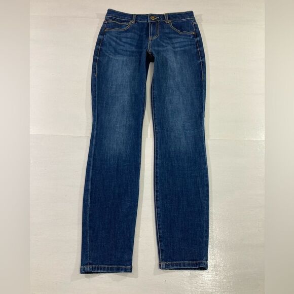 CAbi Jeans Women’s 8 Blue Distressed Denim Curvy Skinny Fit Casual Chic - Picture 2 of 12